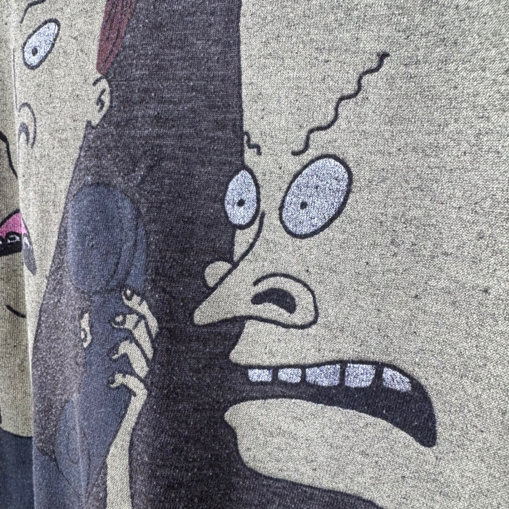 Large Brown Beavis and Butthead MTV Tshirt cigg hole grunge alternative 90s - Picture 3 of 8